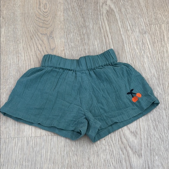Kids Green Shorts with Embroidered Detail - Picture 1 of 4